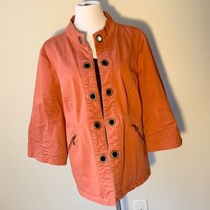 Rust XL jacket with grommet details
